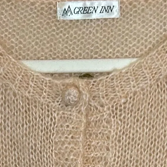 Light Pink Cottagecore Cardigan Fits Large 3D Crochet Cabin Floral Soft Girl - Picture 4 of 6